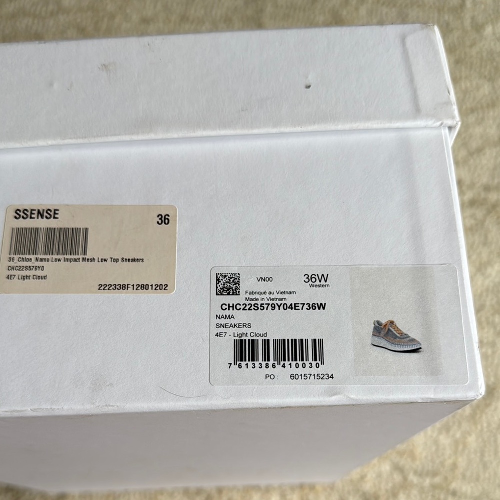 Chloe Nama Women's Sneakers in Gray, Light Blue and Orange. Size 36. - Picture 7 of 7